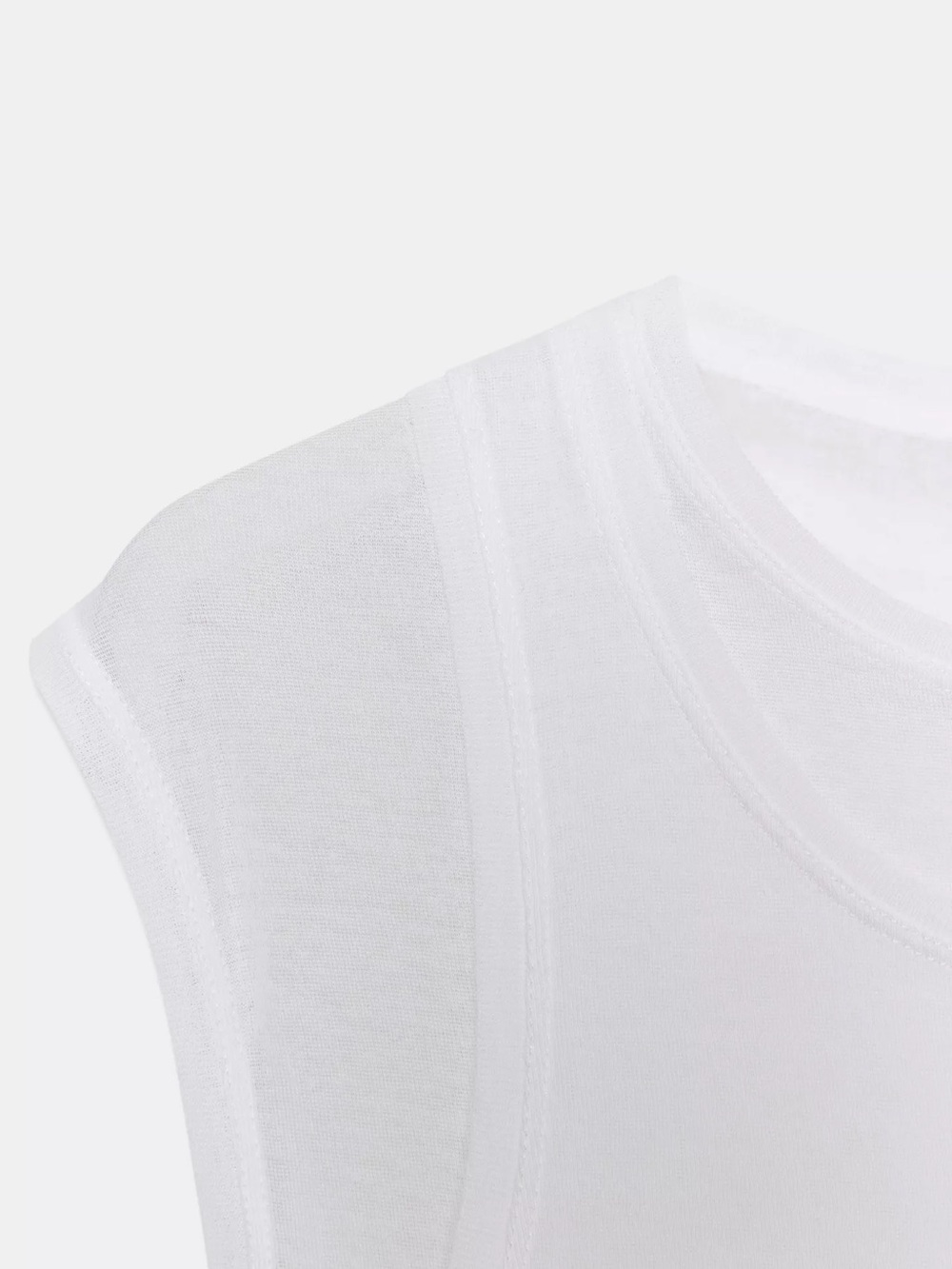 Zara White Sleeveless Knit Tank